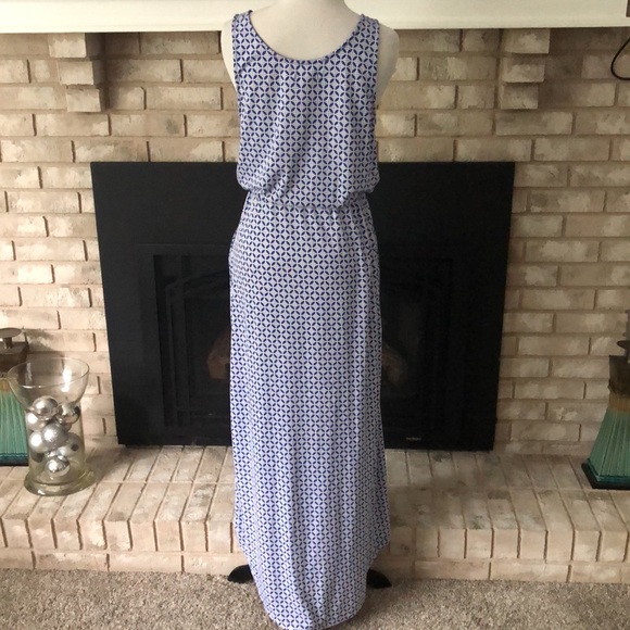 Gap Blue & White High Low Tank Maxi Dress size Small - Picture 5 of 9